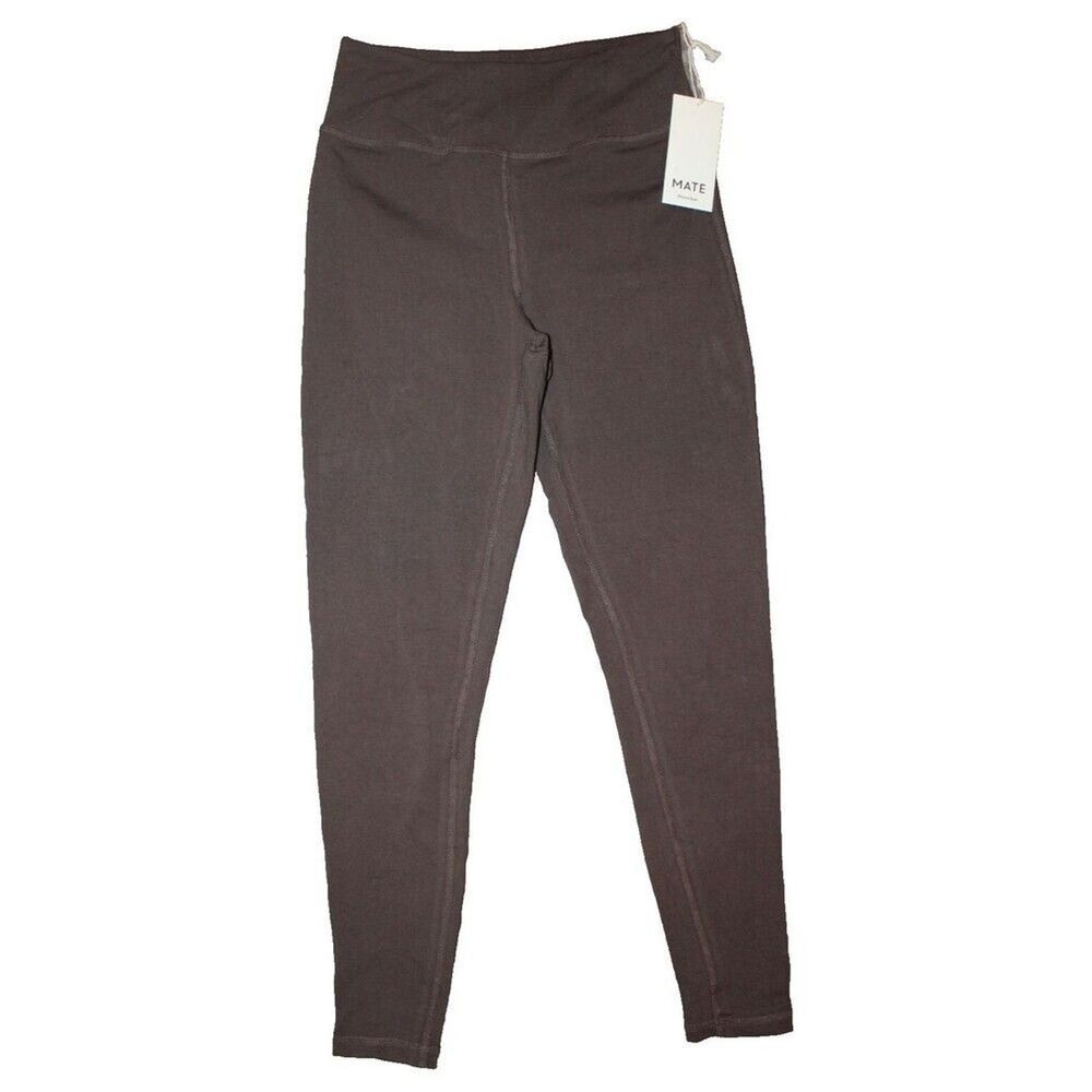 MATE THE LABEL ORGANIC COTTON FULL LENGTH LEGGINGS‎ MOCHA BROWN NWT - Picture 5 of 7